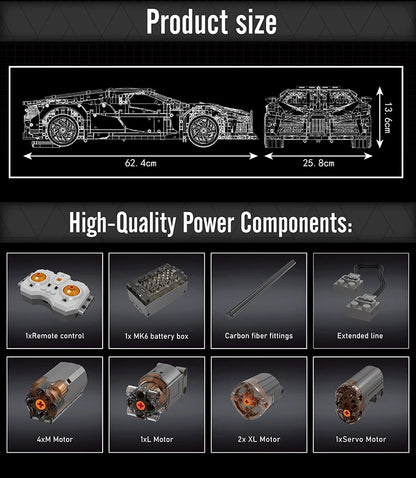 MOULD KING 13163 Bugatti Building Block Assembly