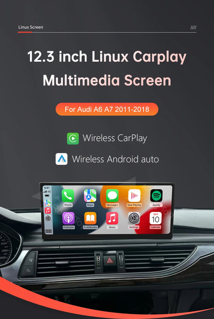12.3'' Linux Multimedia Display For Audi A6 A7 2011-2018