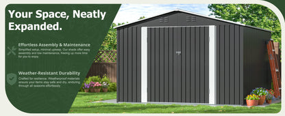 12x14FT Heavy Duty Steel Shed
