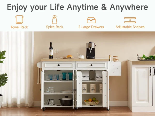 60" Mobile Kitchen Cabinet
