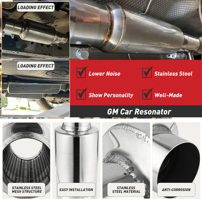 2.5"/3'' Stainless Steel Muffler Length 12" For Ford
