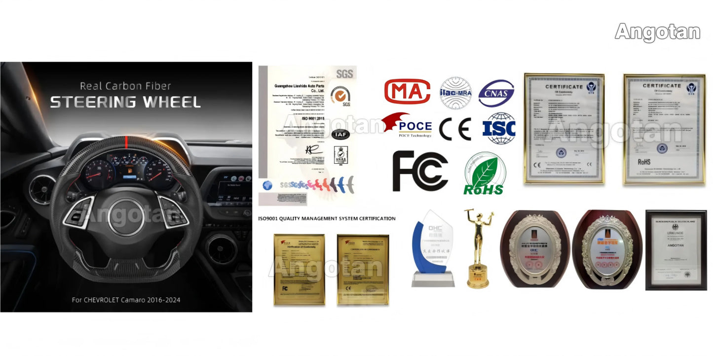 LED Carbon Fiber Steering Wheel for Ford Mustang 2015-2023