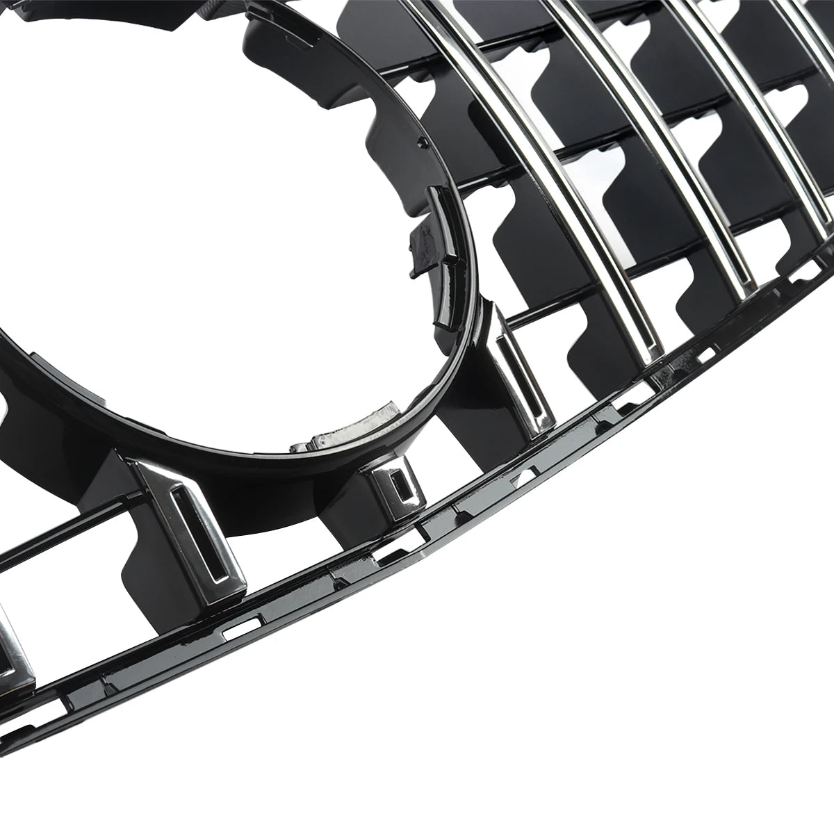 Chrome + Black Front Grille For Mercedes-Benz W205 C250 C300 2015-2018