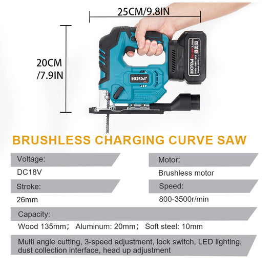 18V Brushless Jigsaw For Makita 18V Battery