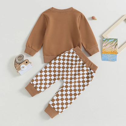 2Pc Checkerboard Sweater Outfit 0-3T