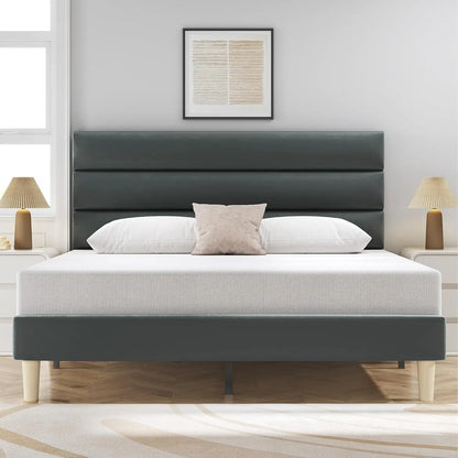 Velvet Padded Queen Size Bed Frame