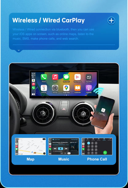 12.3inch Multimedia Player Carplay Display For Audi 2012-2018