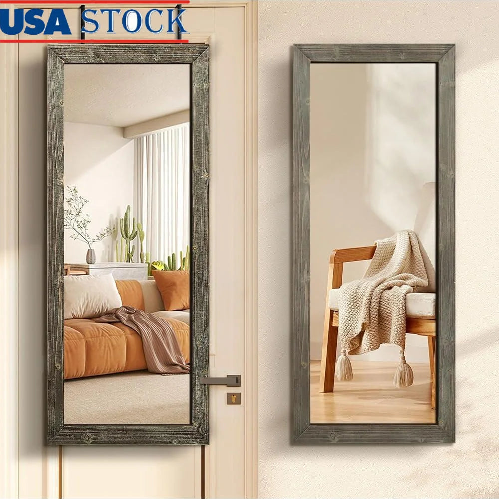 Wooden Over The Door Mirror Full Length