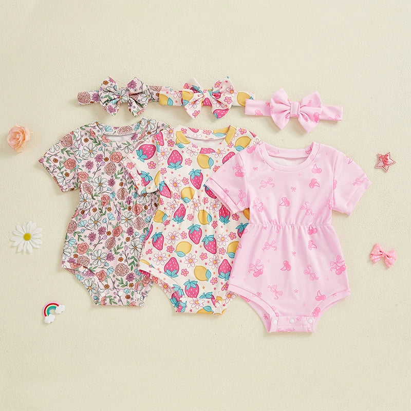 1Pc Fruit/Flower Onesie 3m-18m