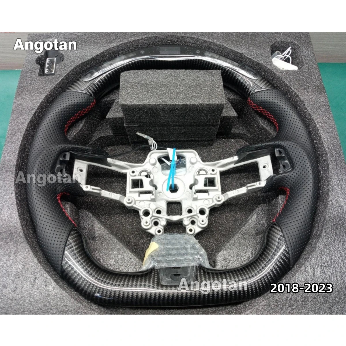 LED Carbon Fiber Steering Wheel for Ford Mustang 2015-2023