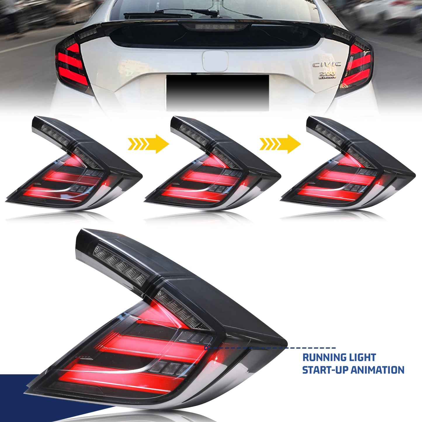 LED Tail Lights for Honda Civic Hatchback Type-R 2016-2021