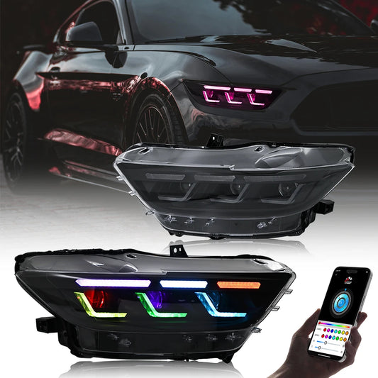 RGB Headlights For Ford Mustang 2015-2017