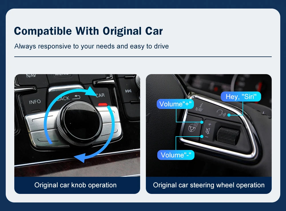Wireless CarPlay Android Auto Interface for Audi A8 2012-2018,