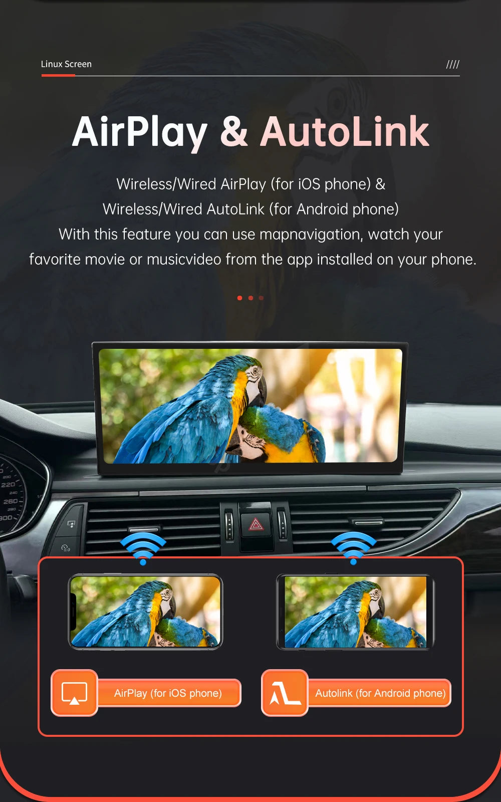 12.3'' Linux Multimedia Display For Audi A6 A7 2011-2018