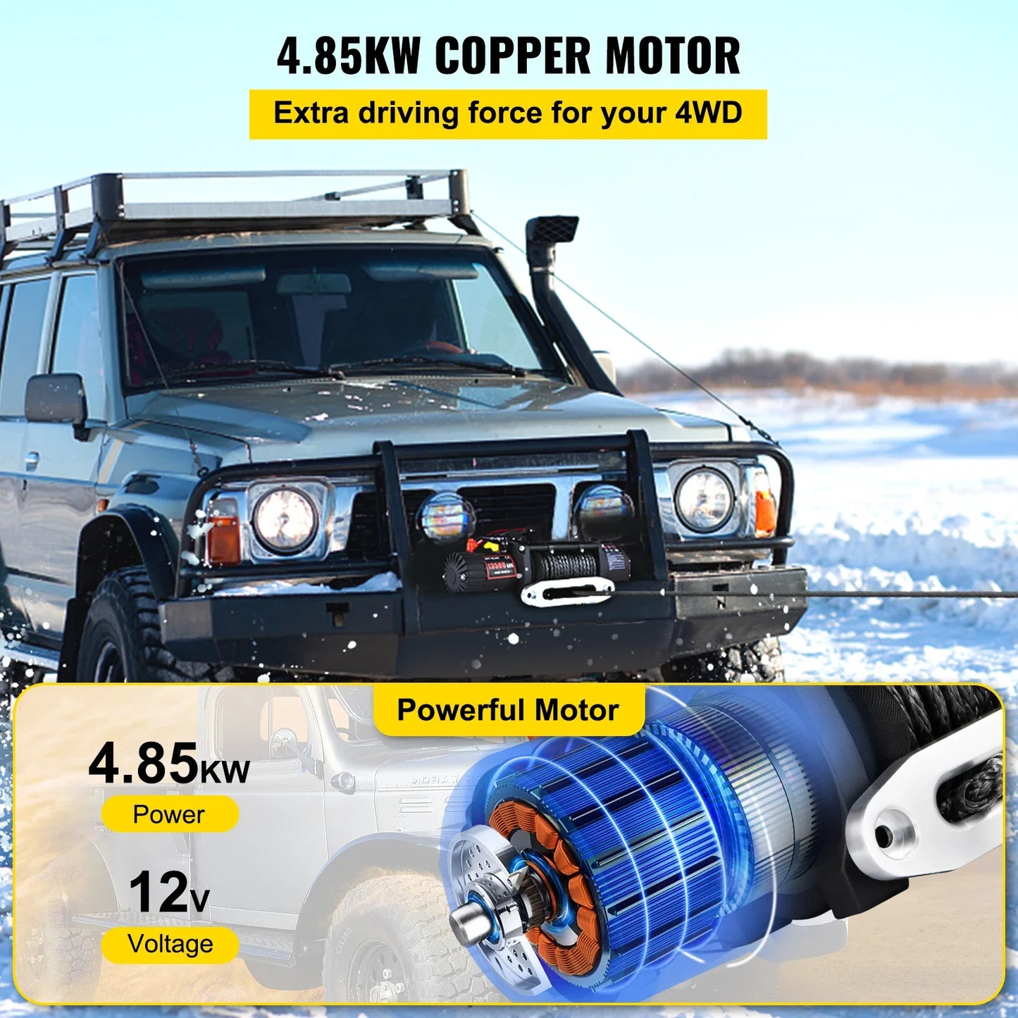 13500LBS Electric Winch 12v 27M/92FT Hoist for 4X4 Car Trailer ATV Truck Off Road Boat