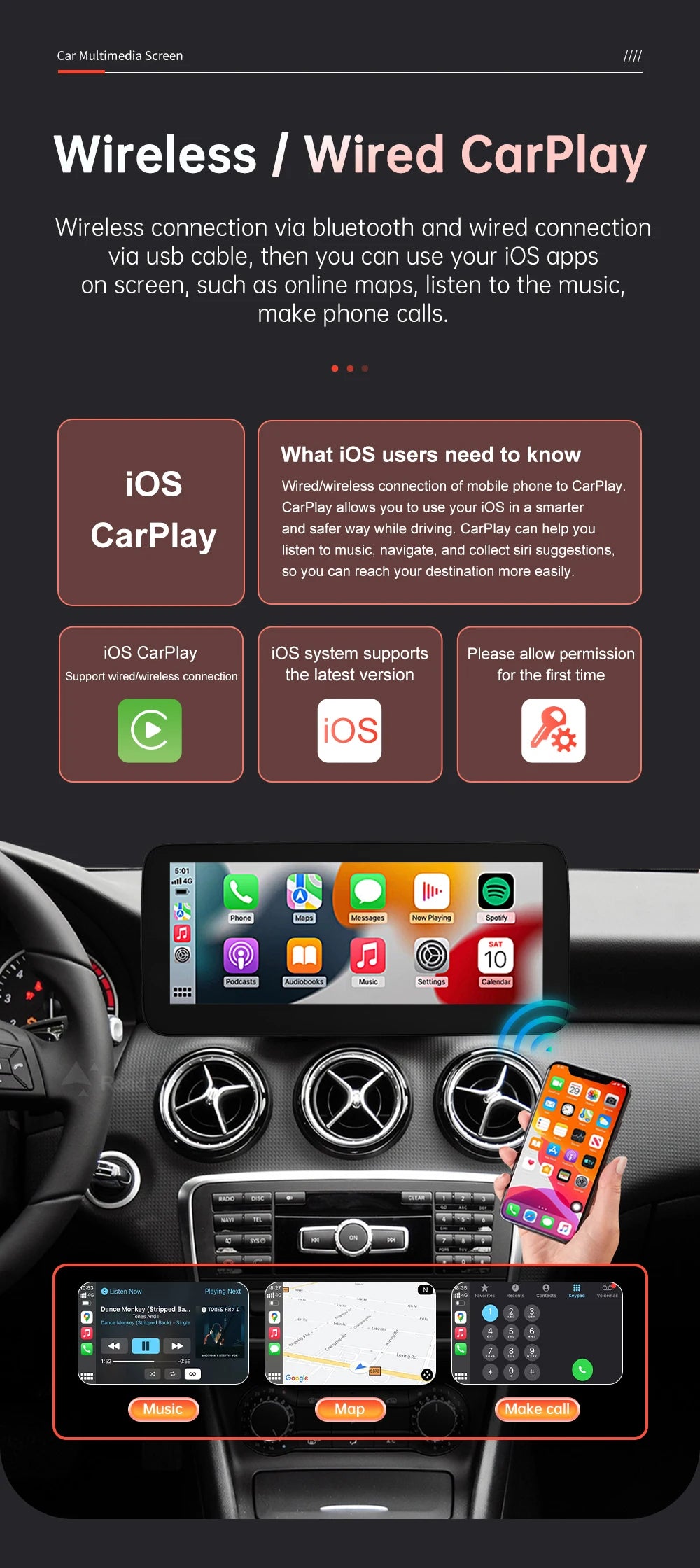 Android CarPlay Mercedes Benz CLA 2013-2015