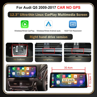 12.3' Wireless CarPlay For Audi A4 2009-20012