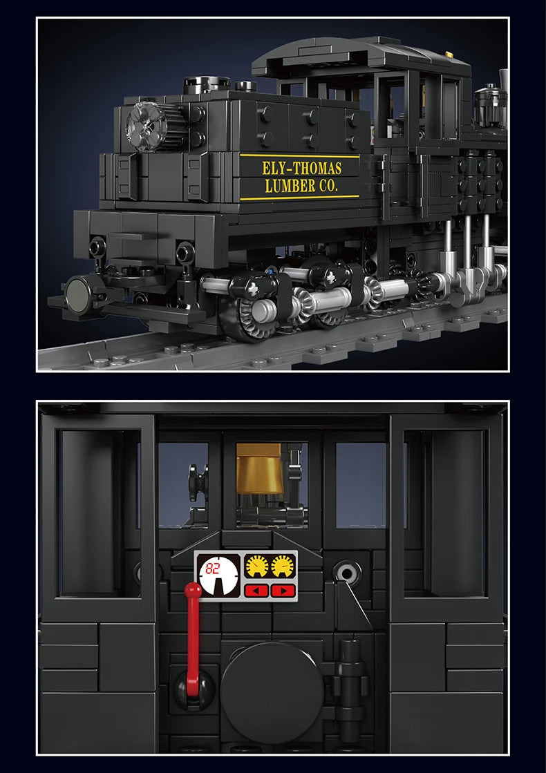 Mould King 12032 Steam Locomotive Building Block Assembly