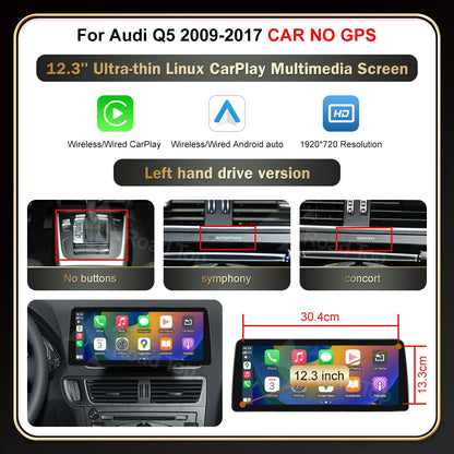 12.3' Wireless CarPlay For Audi A4 2009-20012