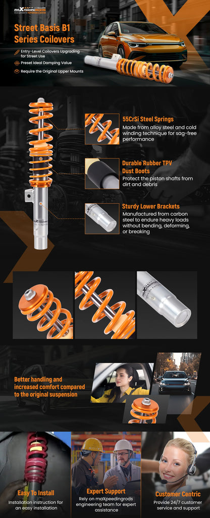 Adjustable Coilovers Suspension Kit For 3 series E46