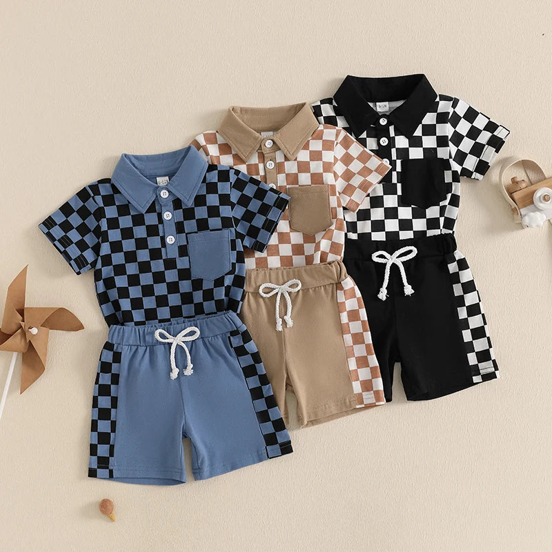2Pc Checkered Button Up Outfit 12m-4T