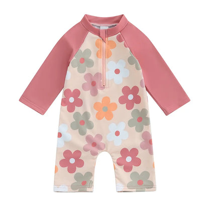 1Pc Animal/Floral/Tree Print Swimsuit 0M-4T