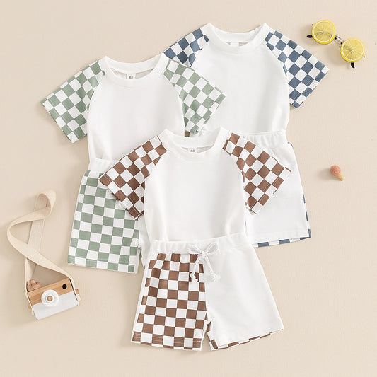 2Pc Half Checkered Outfit 12M-4T