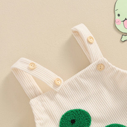 1Pc Dinosaur/Shark Embroidery Onsie Overalls