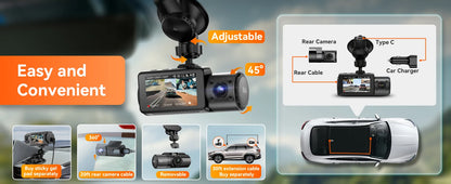 Vantrue N4 4K Dashcam 4K+1080P Front and Rear Dash Camera