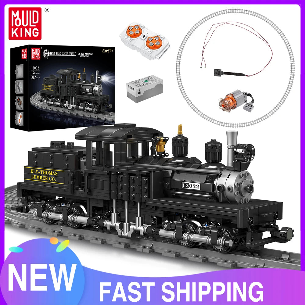 Mould King 12032 Steam Locomotive Building Block Assembly