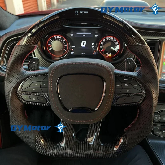 LED Carbon Fiber Steering Wheel For Dodge 2015-2020 Jeep 2014-2020