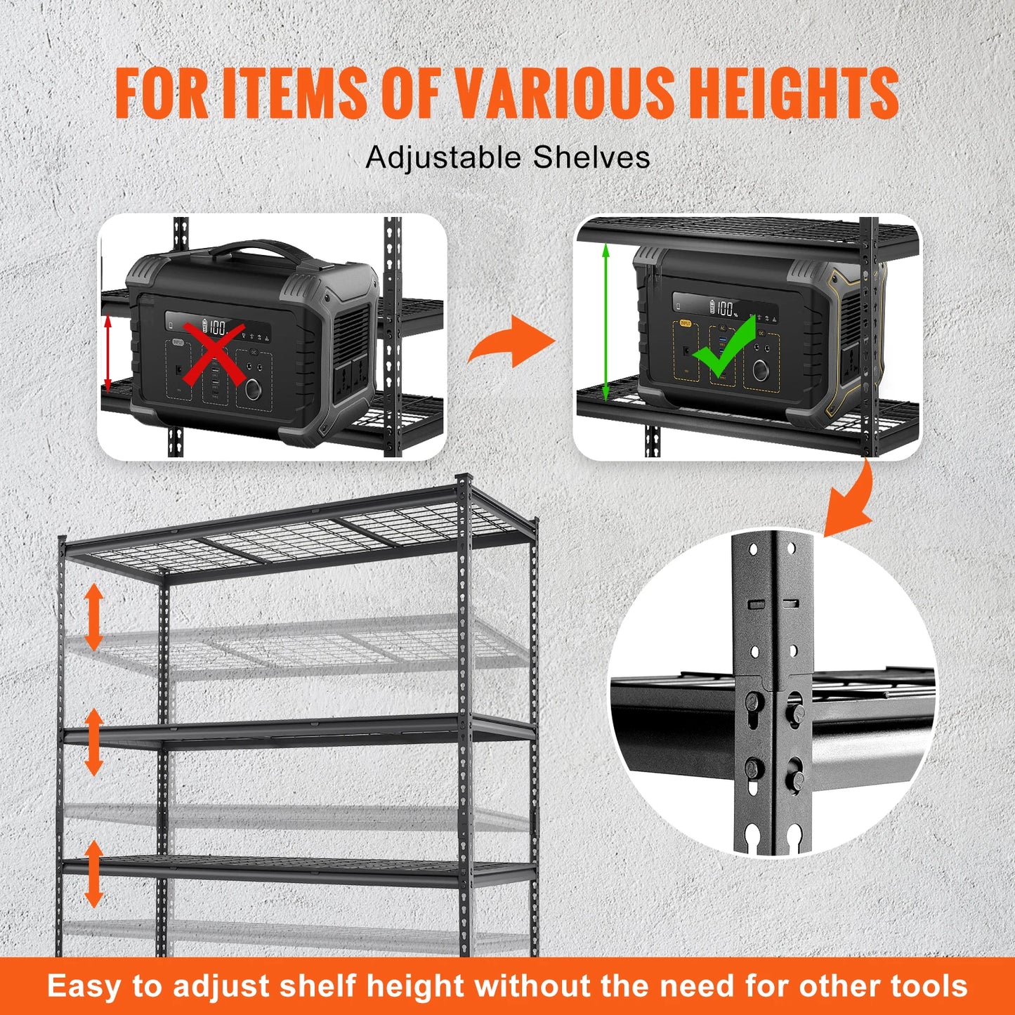5-Tier Adjustable Storage Shelving Unit
