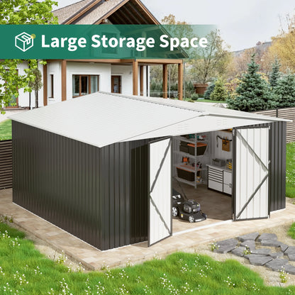 12x14FT Heavy Duty Steel Shed