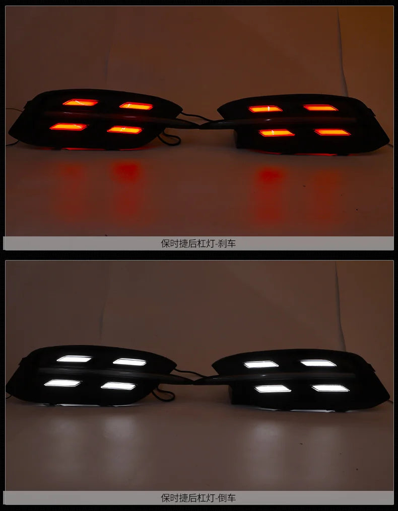 Carbon Fiber Rear Bumper Fog Lights For Honda Civic 10th Gen 2016-2020