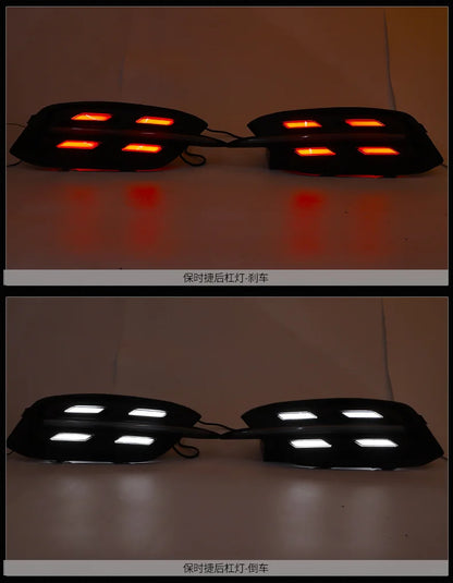 Carbon Fiber Rear Bumper Fog Lights For Honda Civic 10th Gen 2016-2020