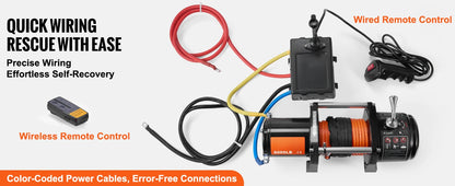 Vevor 6000lbs Electric Winch Winch with 1/4 in 55 ft Synthetic Rope