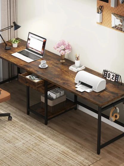 Two Person Desk with 2 Drawers