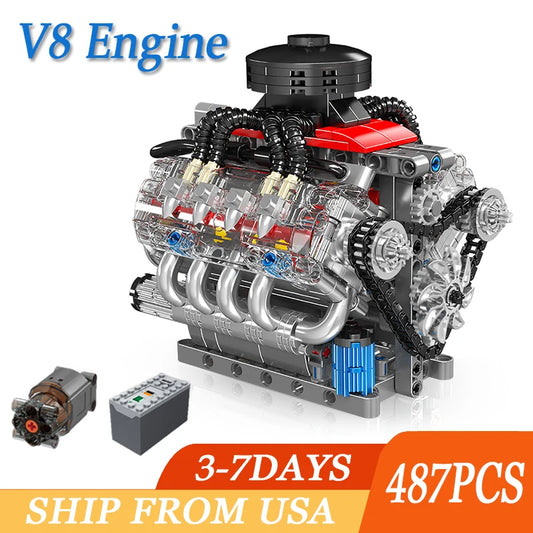 487PCS LSX454 V8 Engine Model W/ Simulated Gearbox Assembly