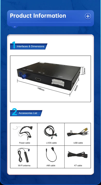 Carplay Wireless Android Auto interface For Audi A3 S3 2013-2018