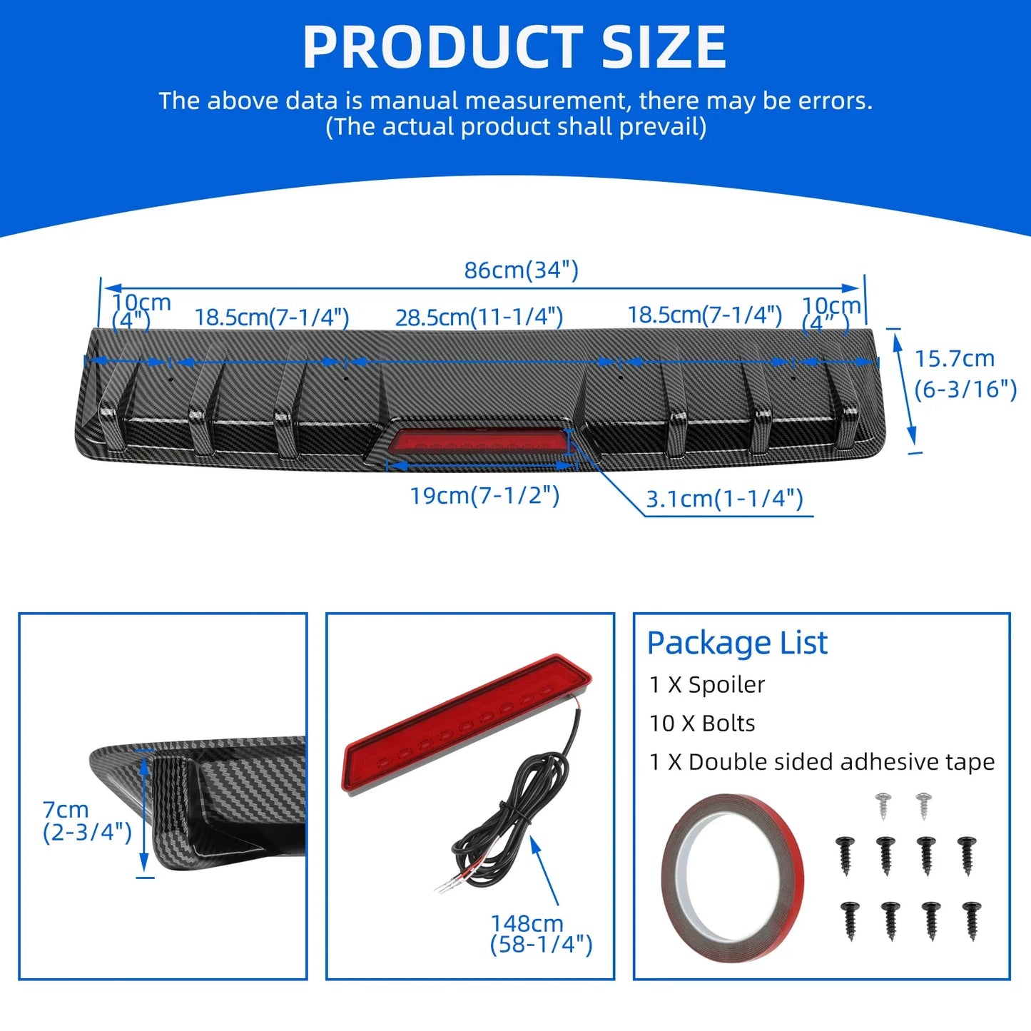 Universal Fin Rear Bumper Lip For Audi