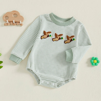 1 Pc Striped Duck Onesie 3-18M