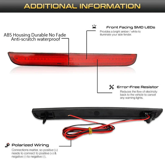 iJDM Rear Bumper Reflector Light Assemblies For 2013-2015 Dodge Challenger