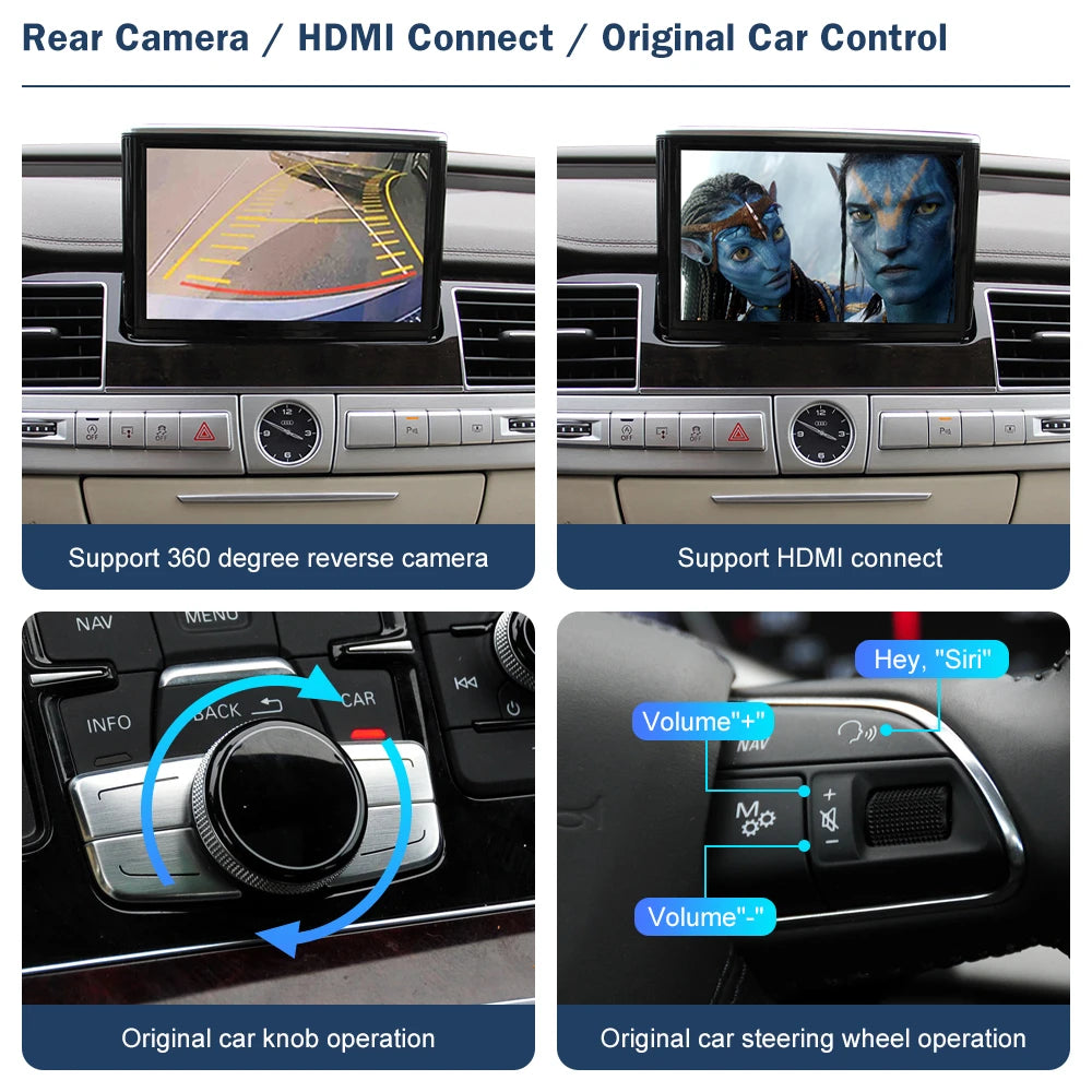 Wireless CarPlay Android Auto Interface for Audi A8 2012-2018,