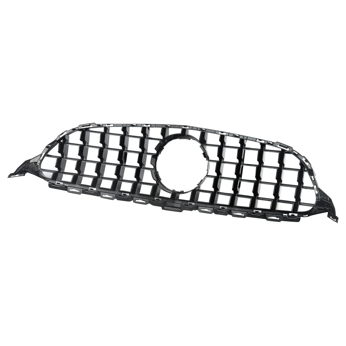 Chrome + Black Front Grille For Mercedes-Benz W205 C250 C300 2015-2018
