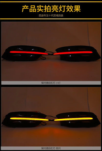 Carbon Fiber Rear Bumper Fog Lights For Honda Civic 10th Gen 2016-2020