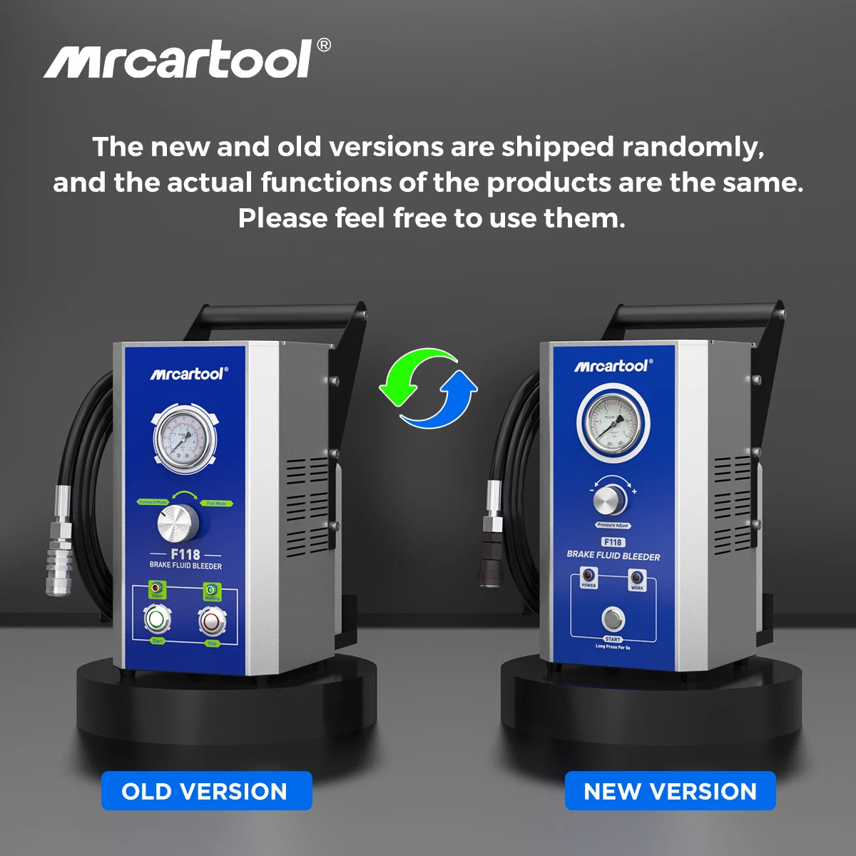 MR CARTOOL F118 Car Brake Oil Filling Changer Extractor DC 12V Dual Pressure Mode Brake Bleeder Fluid Pump Kit Oil Changer Kit