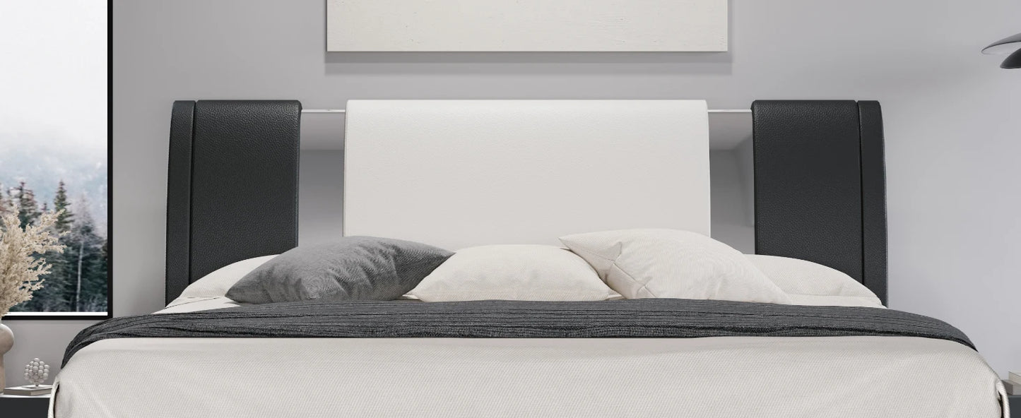 Queen Modern Faux Leather Adjustable Bed Frame