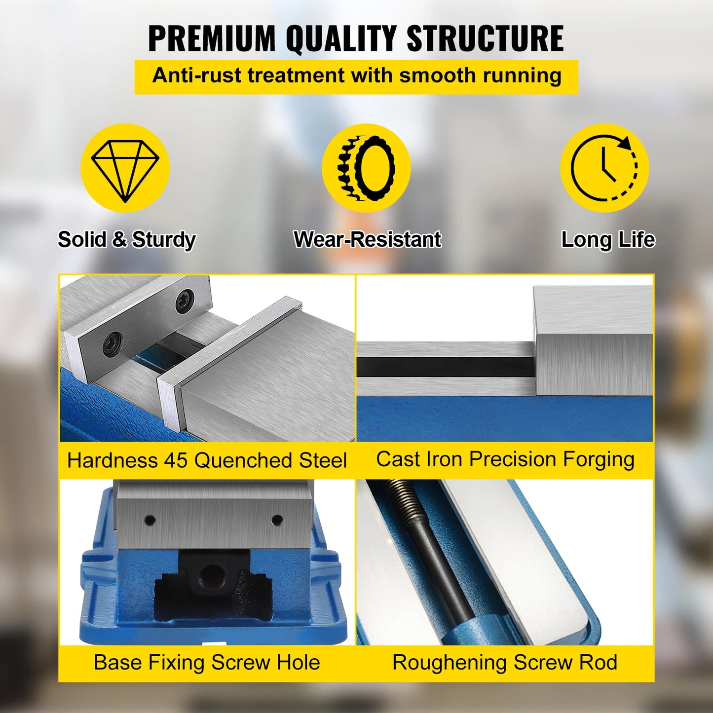 6 inch Lock Vise for Precision, Milling Vice with 6 Inch Jaw for Drill Press