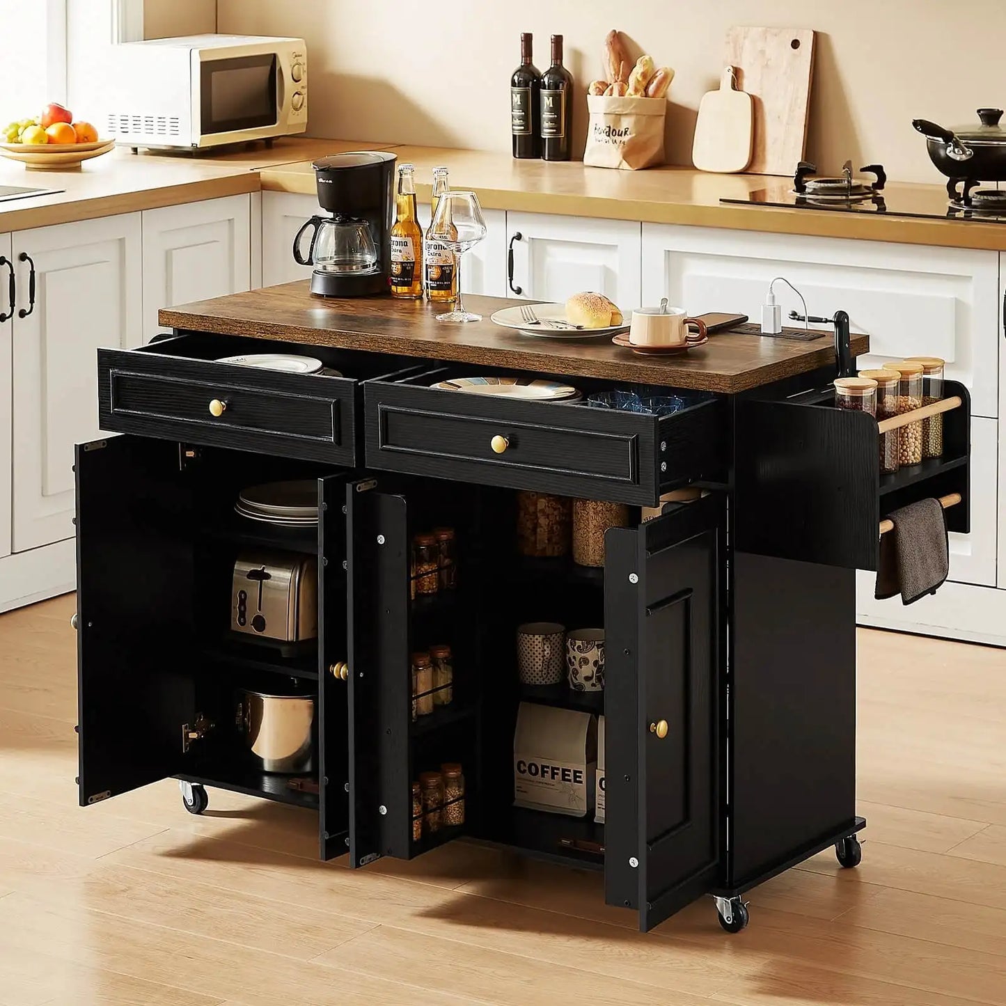 60" Mobile Kitchen Cabinet