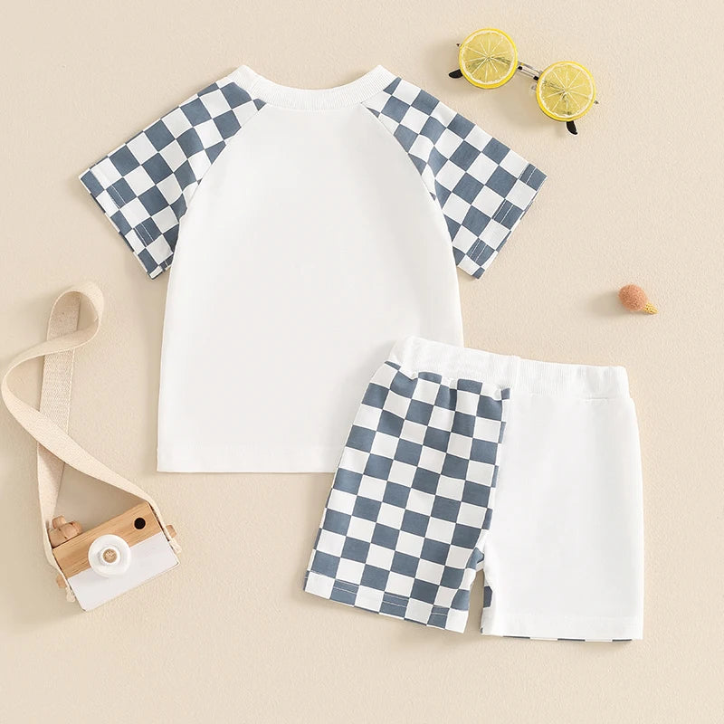 2Pc Half Checkered Outfit 12M-4T